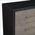 thumbnail image 4 of Chests & Wardrobes, Contemporary Dark Wood Tall Chest - 38"x18"x52"H, Brushed Gold Hardware, Tapered Legs, 5 Drawers | Wood | Brown, 4 of 5