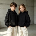 thumbnail image 2 of XAOFW Boys Girls Hoodies Solid Color Casual Pocket Long Sleeve Hoodie Sweatshirt Soft Cozy Pullover Hoodies For Everyday Wear Stylish Top 6-7 Years, 2 of 5