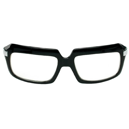 Black Glasses 80's Scratcher (Clear Lens) Adult Halloween Accessory