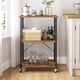 thumbnail image 2 of Estante de Cocina con Ruedas, Carrito de Servir con 3 estantes, Carrito de Cocina, Estante de microondas, para  Horno, Tostador, con 6 Ganchos, Estilo Industrial,, 2 of 8