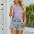thumbnail image 2 of WBQ Women's Crop Tops Sleeveless Summer Slim Fit Tops Popcorn Crop Tank Top Cami Vest Shirt, 2 of 6