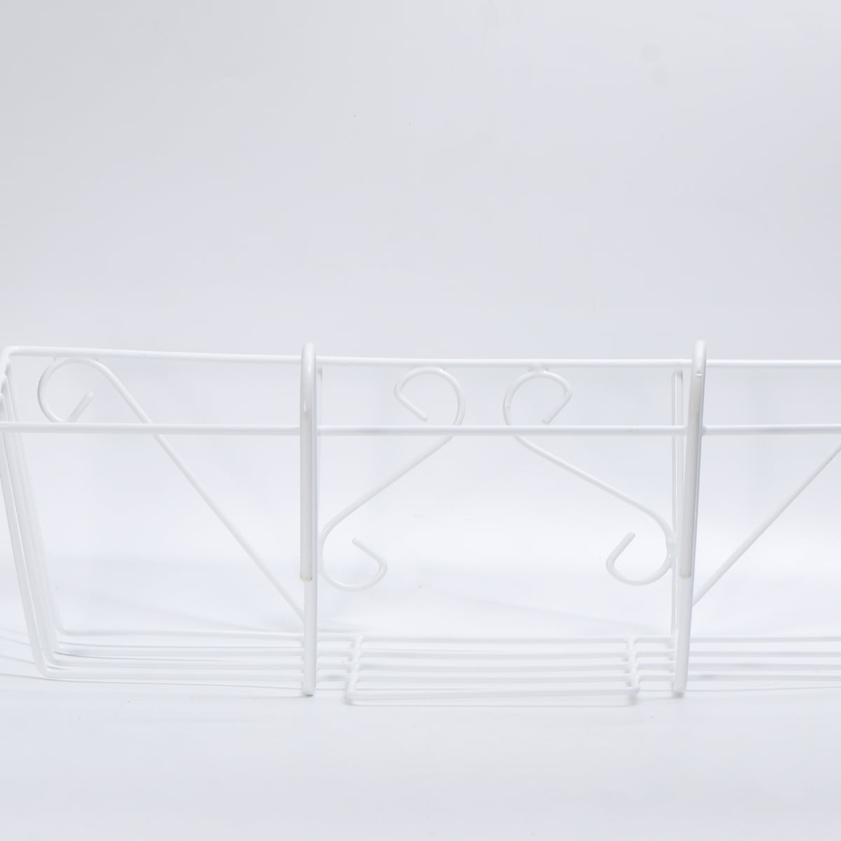 Rectangular Metal Stand Balcony Hanging Window Box Over Deck Railing Planter Basket Flower Pot Holder Stand for Rail Fence White