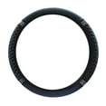 thumbnail image 1 of Funda protectora para volante de coche de cuero PU negro Funda para volante de coche con cristales brillantes Universal para coches SUV de 37-38 cm, 1 of 8