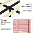 thumbnail image 4 of 4 EVER WINNER Full Bed Frame with LED Light, Modern Upholstered Platform Bed Frame Headboard and Footboard, Pink Full Size Bed Frame, Pink, 4 of 6