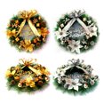 thumbnail image 3 of Guirnalda de Navidad con guirnalda de luces LED Guirnalda de puerta delantera de Feliz Navidad Flor de plantas artificiales, 3 of 8