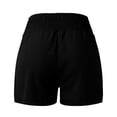 thumbnail image 6 of Fimkaul Womens Elastic Waist Casual Shorts Summer Smocked Comfy Detail Beach Workout Casual Lounge Shorts Black 3XL, 6 of 6