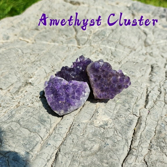 2pcs Natural Heart-Shaped Amethyst Crystal Cluster | Hand-Polished Energy Stone | 3cm Mini Meditation Decor