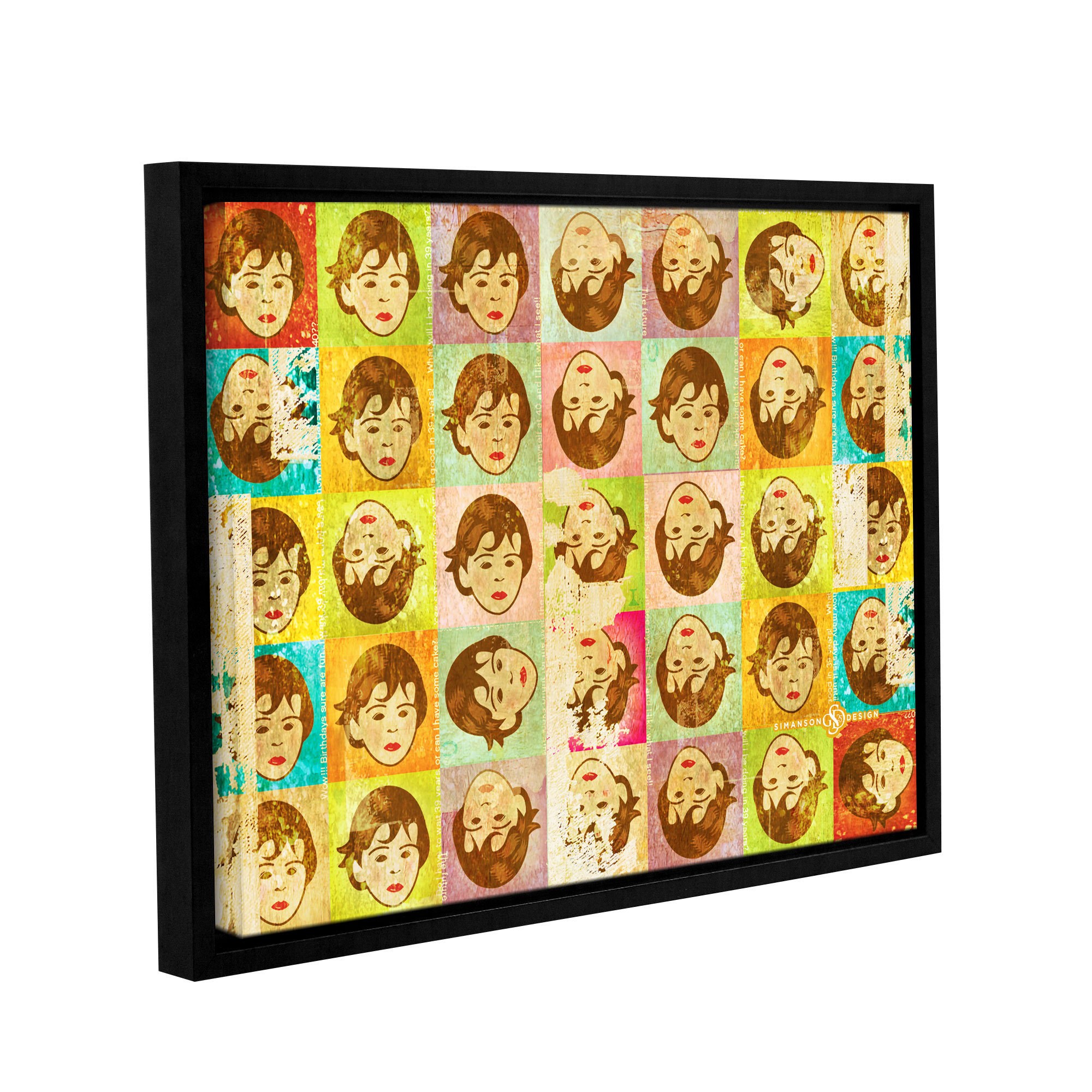ArtWall Greg Simanson "Face Value" Gallery-Wrapped Floater-Framed Canvas
