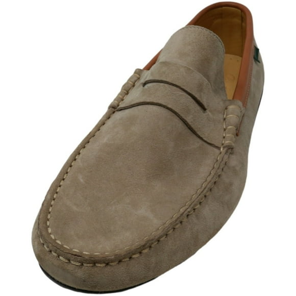 Paraboot Mocassins et Chaussures à Enfiler en Cuir pour Hommes Cabrio Damier Noir / Velours Gris à la Cheville - 10.5M