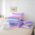 thumbnail image 6 of jejeloiu Blue Purple Ombre 7-Piece Twin Bedding Sets,Starry Sky Star Bedding Comforter Set For Kids Reversible, 6 of 8