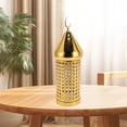 thumbnail image 1 of Golden Hollow Iron Lantern, Wedding Decorative Candle Holders, Home Ambient Aromatherapy, Battery Operated Metal Lantern, 1 of 7