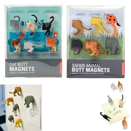 - 6 Kikkerland Animal Butt Magnets Fridge Strong Magnetic Surface Gift Novelty New