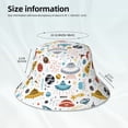thumbnail image 3 of Yiaed Cartoon Space Print Reflective Stripe Bucket Hat Unisex Funny Outdoor Fisherman Cap Beach Sun Hat, 3 of 5