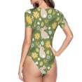 thumbnail image 3 of Uemuo Happy Easter Pattern Women's One Piece Short Sleeve Swimsuit Rash Guard Surfing Modest Quick-drying Swimsuit Beach Essentials-XX-Large, 3 of 9