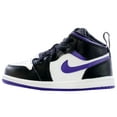 thumbnail image 2 of Toddler's Jordan 1 Mid Black/Dark Iris-White (640735 095) - 5, 2 of 6
