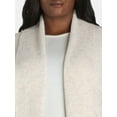 thumbnail image 4 of Time and Tru Women's and Women's Plus Fuzzy Open Front Cardigan Sweater, Midweight, Sizes XS-4X, 4 of 4