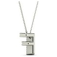 thumbnail image 3 of 0.10 Carat Natural White Diamond Initial "F" Pendant Necklace In 14K Yellow and White Gold with 18" Gold Cable Chain|Silver Chain, 3 of 5