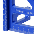thumbnail image 4 of KAKOWELY angle ruler Aluminum Alloy 45 90 Degree Gauge Square Multifunction Ruler Miter Triangle Ruler4.45"X3.15"X0.28", 4 of 5