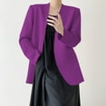 thumbnail image 2 of XFLWAM Blazers for Women Long Sleeve Shawl Collar Open Front Business Jacket Blazer Work Office Blazers Jackets Purple XXL, 2 of 7