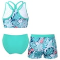 thumbnail image 2 of Alvivi Kids Girls 3Pcs Tankini Swimsuits Bikini Set and Shorts Beach Sports Swimwear Bathing Suit Lake Green 14, 2 of 7