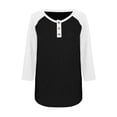 thumbnail image 6 of Bovxnpu 3/4 Length Sleeve Womens Tops, Casual Tunic Tops for Women Loose Dressy Summer Tees Shirts Outfits, Women's Round Neck Loose Shirt Top S, 6 of 6