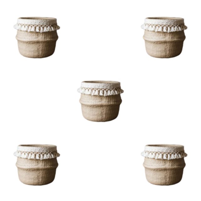 Maytalsory Wood Rattan Woven Basket Vertical Space Utilization Reusable And Recycling Wall Decoration Non Toxic Type 6 5Set