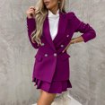 thumbnail image 6 of Spring Outfits for Women 2024 Trendy Two Piece Pants Set for Women Clothing Set Female Long Sleeve Blazer Notched Lapel Business Suit Sets Casual Pant Style S_890 Women's Tracksuits Purple S, 6 of 9