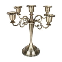 DAMAI 5 Arms Candle Holder,10.2 Inch Tall Candlestick Candle Holders,European Style Candelabra Wedding Candlestick for Home Decor Wedding Christmas Church Halloween Party