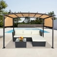 thumbnail image 6 of UBesGoo Pergola 12x9ft Arched Aluminum Gazebo with Adjustable Waterproof Sun Shade Shelter Awning for Garden Lawn Deck, 6 of 7