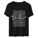 thumbnail image 4 of Camiseta de manga corta con estampado bonito para el día del maestro y cuello redondo suelto a la moda para mujer Pompotops hfajkhk138133, 4 of 7