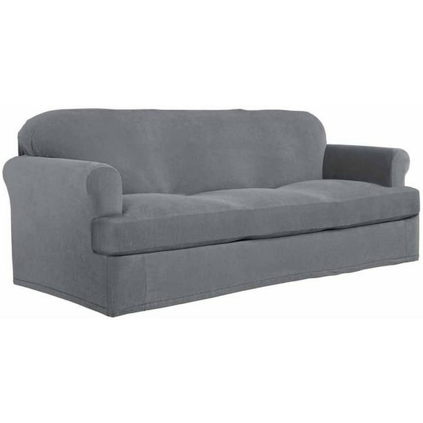 Serta Stretch Grid Slipcover Sofa 2, Slipcovers For Sofa With T Cushions