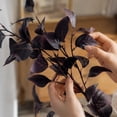 thumbnail image 5 of Artificial Black Bodhi Leaf Branches Tall Faux Greenery Hobby Decorative Fake Foliage Arrangement for Wedding Home Party Indoor Aesthetic Decoration Black 1 Piece, 5 of 6