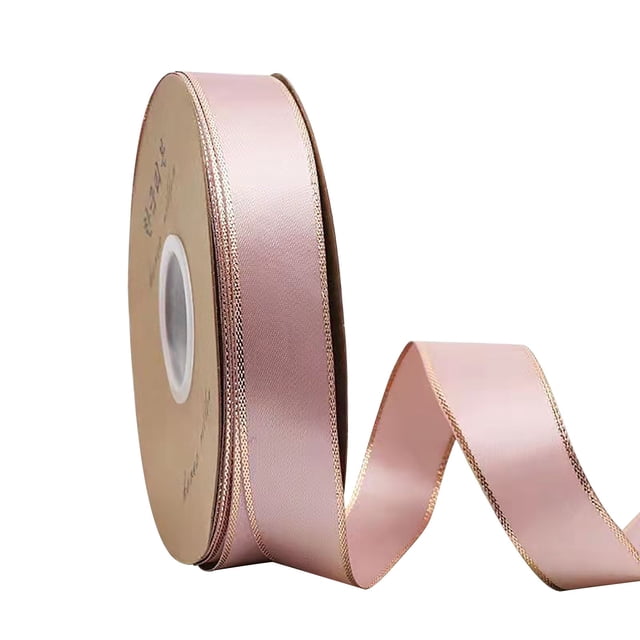 Fiudx .3Cm Double Gold Edged Polyester Ribbon Gift Flower Packaging Ribbon Decoration Ribbon Diy Ribbon