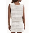 thumbnail image 6 of Womens Crochet Swim Cover Up 2 Piece V Neck Sleeveless Front Tie Crop Tops Beach Mini Skirt Coverup Set, 6 of 7