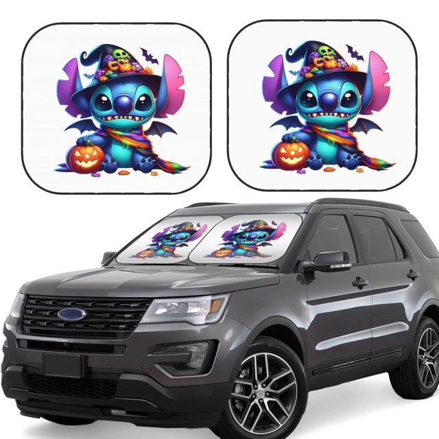 Cute Cartoon Stitch Car Windshield Sunshade Automotive Sun Shade for Cars SUV Trucks Keep Vehicle Cool-Small