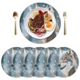 thumbnail image 5 of Ryvnso Wolf in Winter Round Plate Mats Dining Table Placemat Set of 4 for Holiday Decoration, 5 of 7