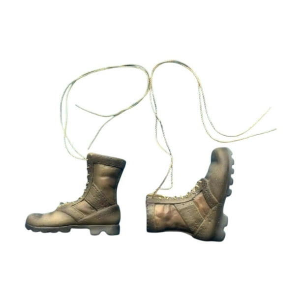 Botas a media pantorrilla a escala 1/6, botas de tacón bajo, elegantes botas de trabajo para cosplay de 12 pulgadas Verde desierto