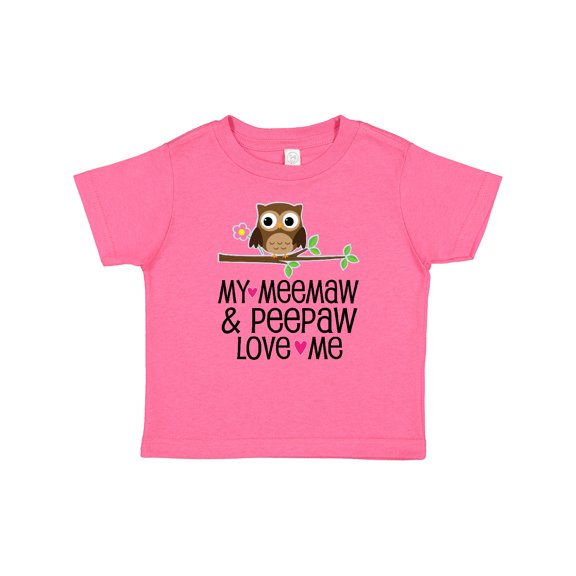 Inktastic My Meemaw and Peepaw Love Me Grandchild Owl Girls Baby T-Shirt