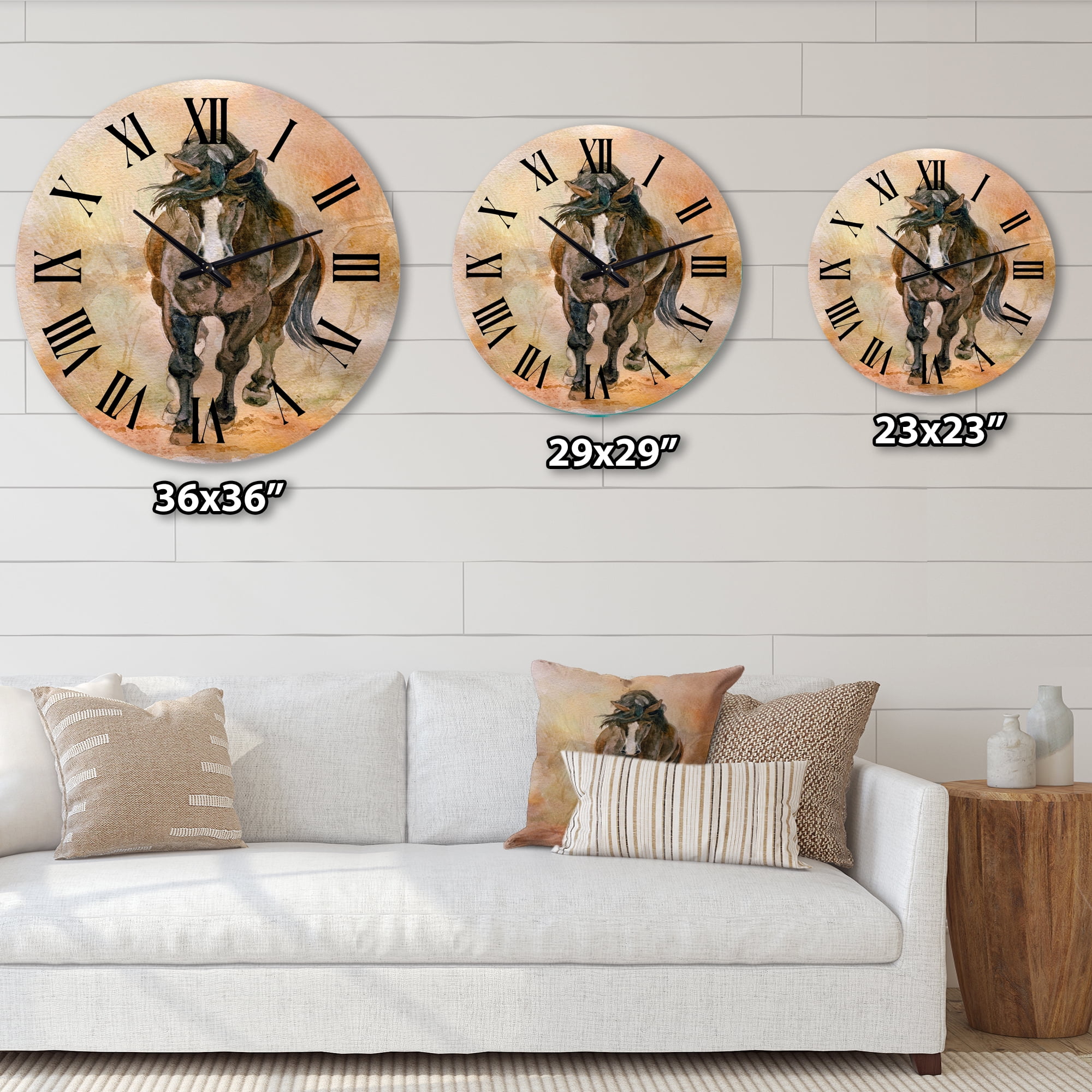 Designart 1 in Farmhouse Wall Clock