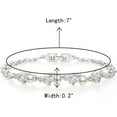 thumbnail image 5 of Cubic Zirconia Simulated Pearl Bridal Wedding Leaf Filigree Tennis Bracelet for Brides Bridesmaid Birthday Mothers Christmas Valentines Day Jewelry Gifts for Women, 5 of 5