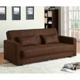 thumbnail image 2 of Microfiber Fabric Simplistic Sofa Futon, Brown, 2 of 3