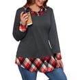 thumbnail image 3 of JustVH Women Christmas Snowman Print Tops Crew Neck Tunic T-Shirt, 3 of 6