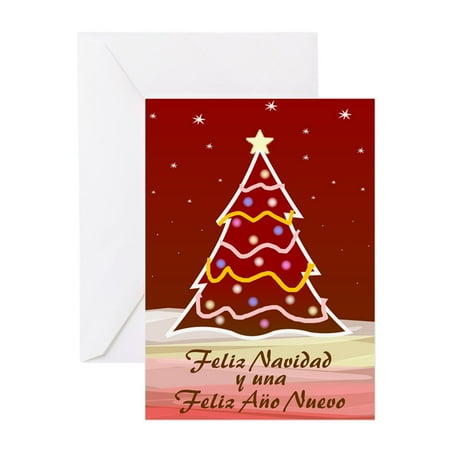 Christmas Cards Sayings In Spanish CafePress - Xmas Tree Spanish - Greeting Card, Blank Inside Glossy ()