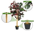 thumbnail image 6 of Costway 4' Artificial Capensia Bush Red/Green Leaves Indoor Outdoor for Home Decor, 6 of 10