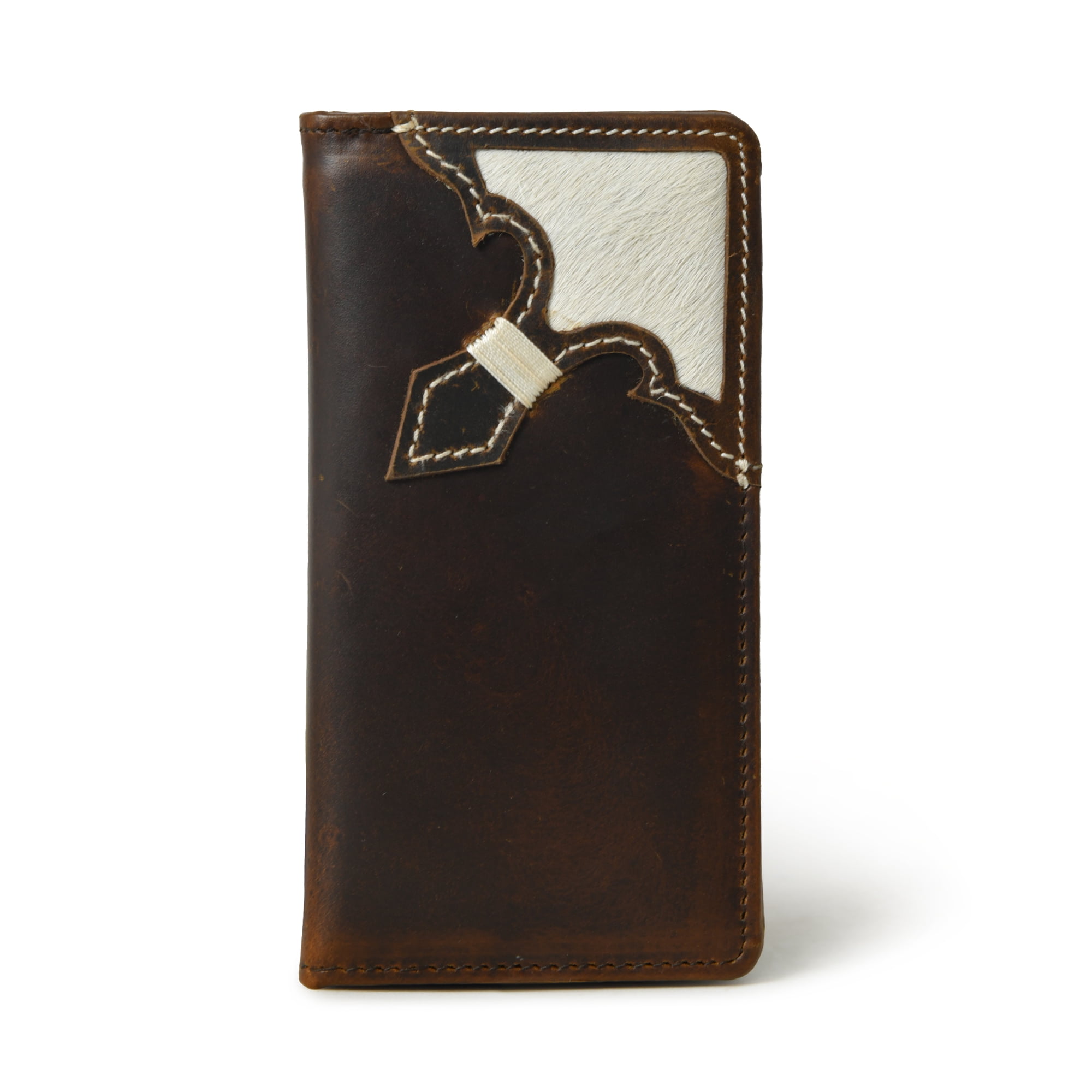 Bifold Men's Long Wallet for Checkbook, Handcrafted Slim Vertical Rodeo ...