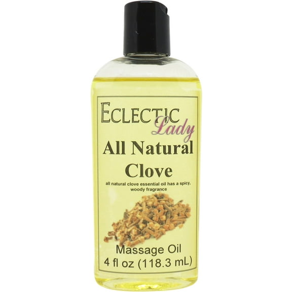 Clove Massage Oil by Eclectic Lady, 4 oz, Sweet Almond Oil and Jojoba Oil