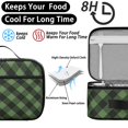 thumbnail image 4 of Green and Black Checkered Pattern Insulated Lunch Bag Teens,Bento School Lunch Bag for Teens for Work,Picnic or Travel 10.6x7.7x4.3 Inches,12 Can Capacity, 4 of 6