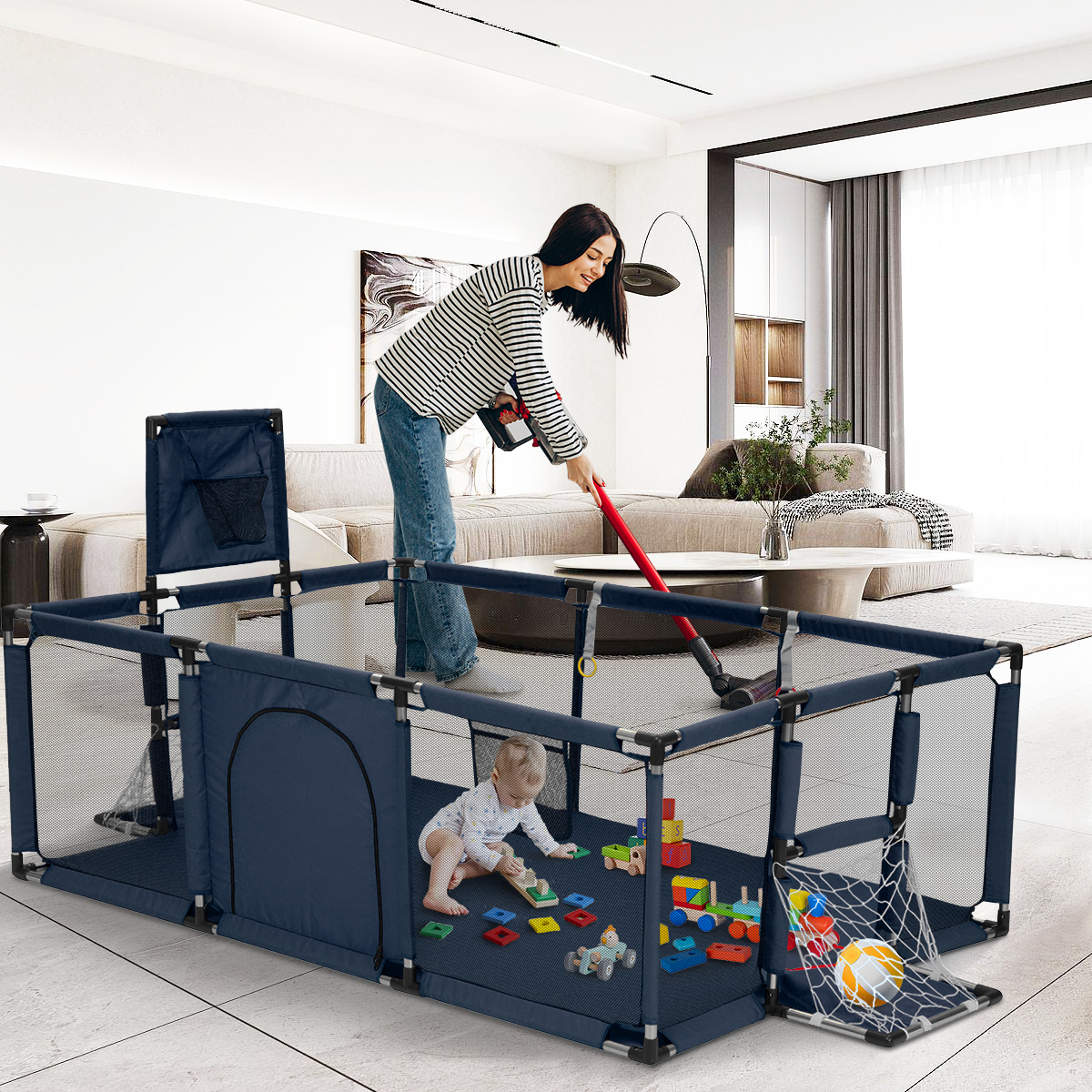 Buy Baby Playpen,Extra Large Play Yard for Babies and Toddlers, Sturdy