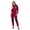 Maroon-Black, variant on Women Athletic Fleece Sweatsuit Tracksuit Activewear Stripe-Patch Gray Large