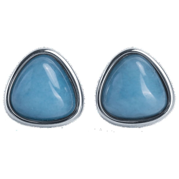 Aretes Mujer LuckyLy Cuarzo Rosa Amatista Cuarzo Azul Acero Inoxidable Modelo Aline Azul UNITALLA